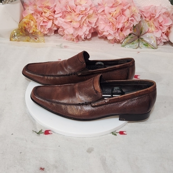 Rush By Gordon Rush Brown Leather Loafer Style Men\'s Slip on Dress Shoes Sz: 9 main image 5